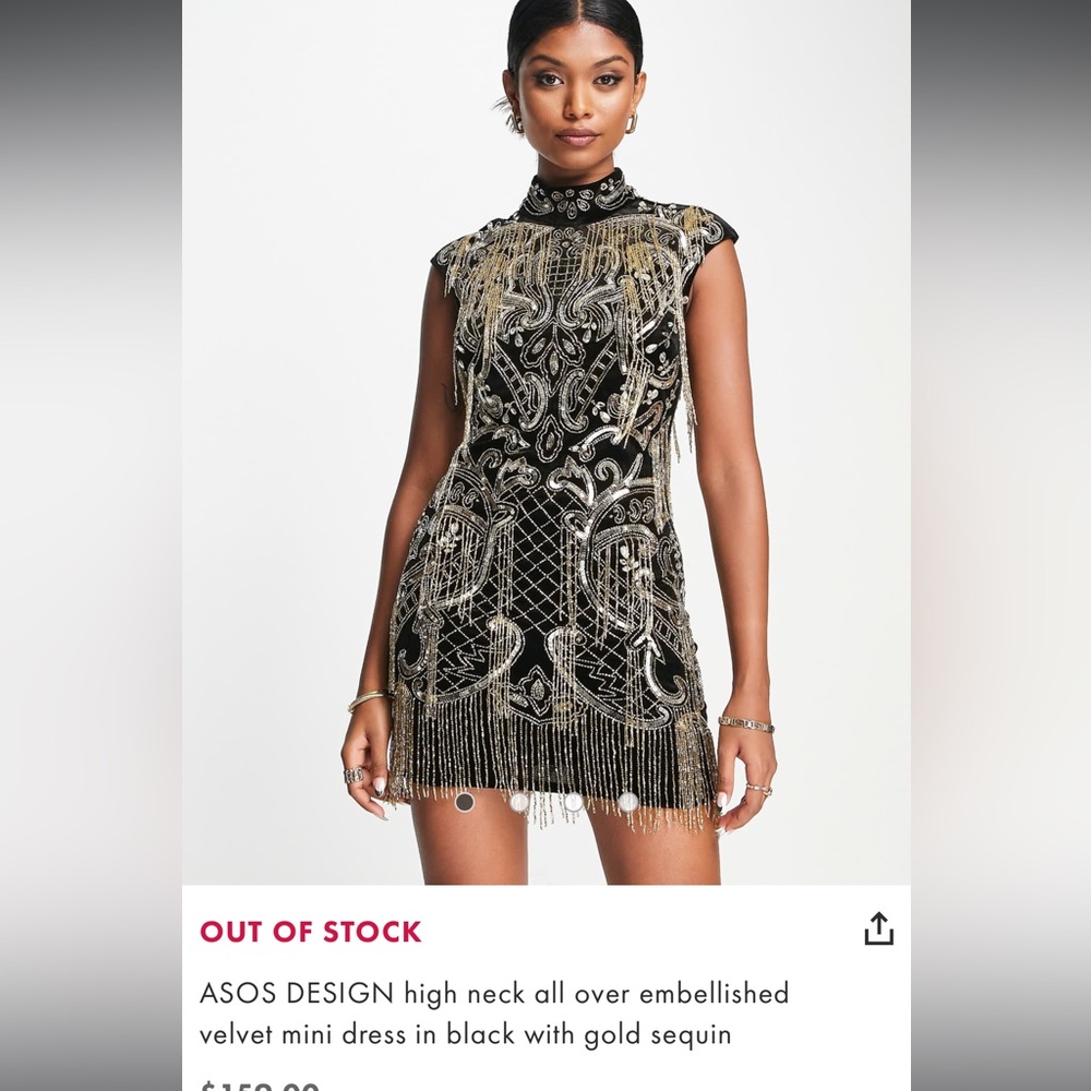 ASOS Gatsby Sequin Black Dress